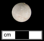Common brown-bodied earthenware marble (mid 18th century to 1930s) - click on image to see larger view.
